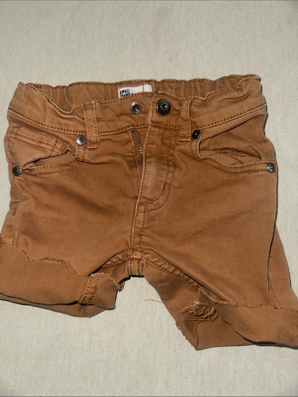 Epic Threads Toddler Brown Distressed Denim Shorts